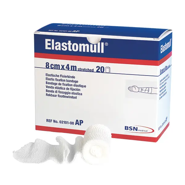 Elastomull BSN Anstaltspackung, lose im Karton | 4 cm x 4 m | 5 x 50 Stück
